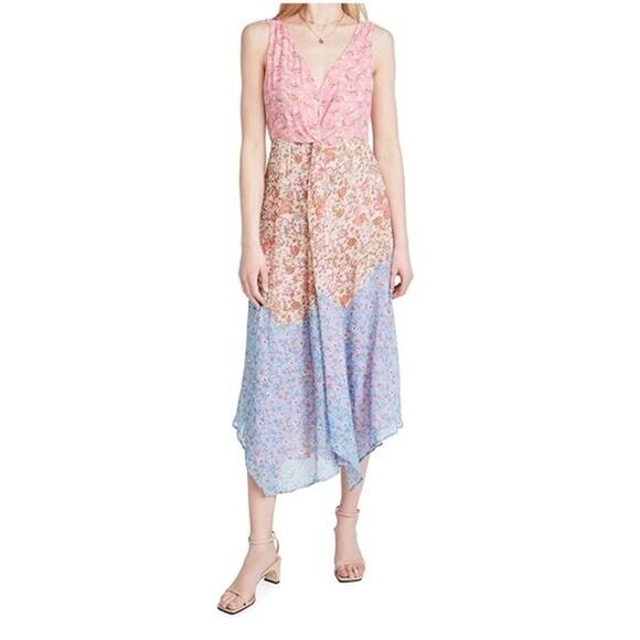 Ramy Brook Pink and Blue Floral Midi Dress - Picture 10 of 10
